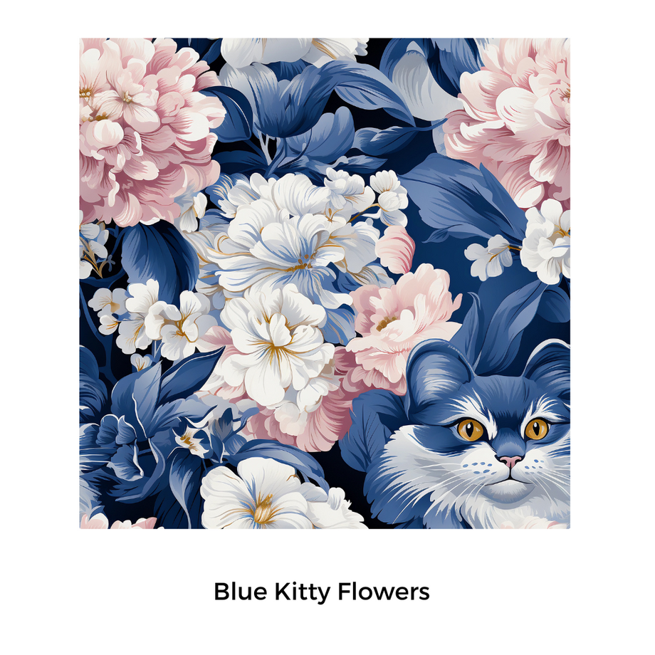 Blue Kitty Flowers – Little Lovies Closet